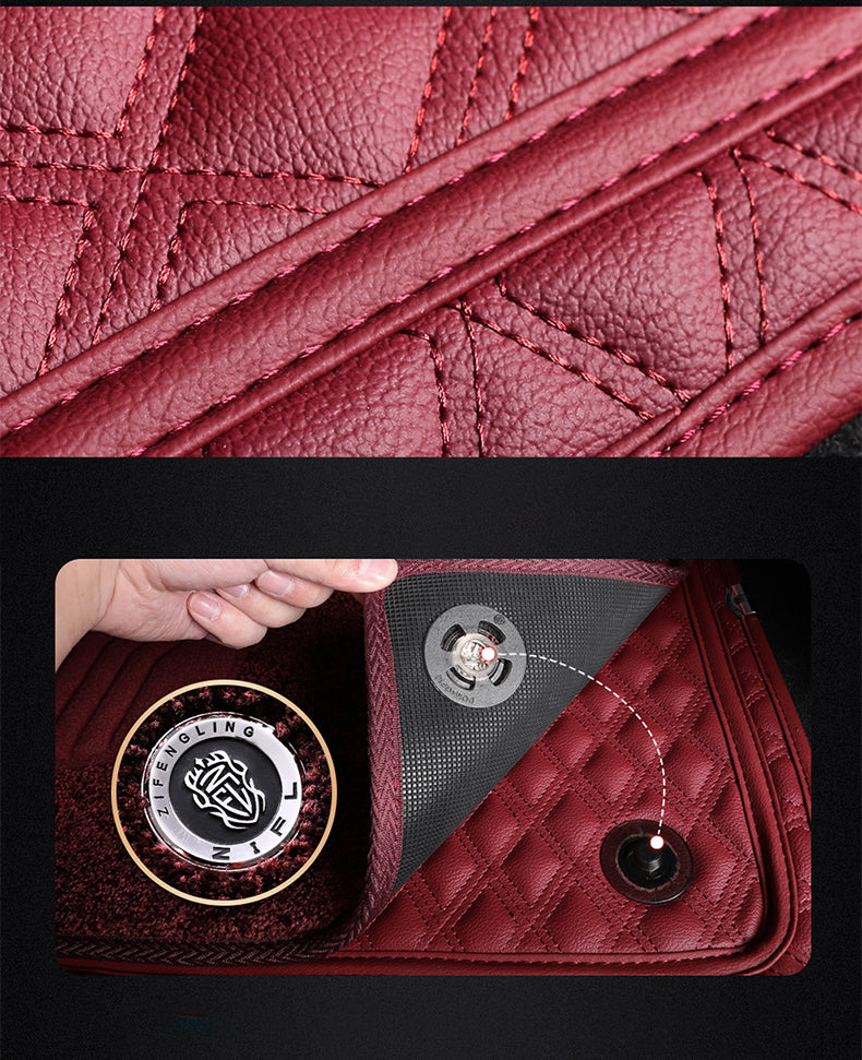Custom Fit Car Floor Mat Double Layer Premium Synthetic leather