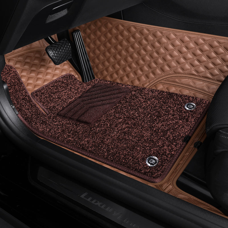 Custom Fit Car Floor Mat Double Layer Premium Synthetic leather