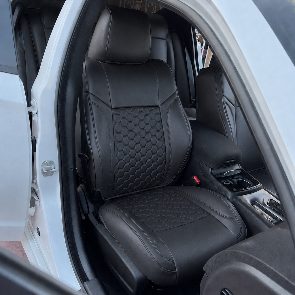 Custom Fit Dodge Charger Hexagonal Honeycomb Car Seat Covers Premium Synthetic Leather