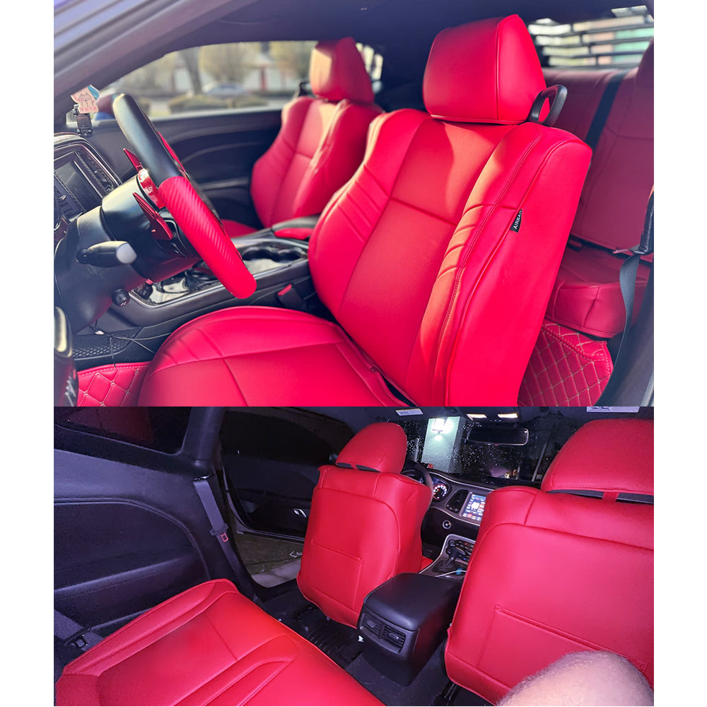 Custom Fit 2008-2014 Dodge Challenger Car Seat Covers Premium Synthetic Leather