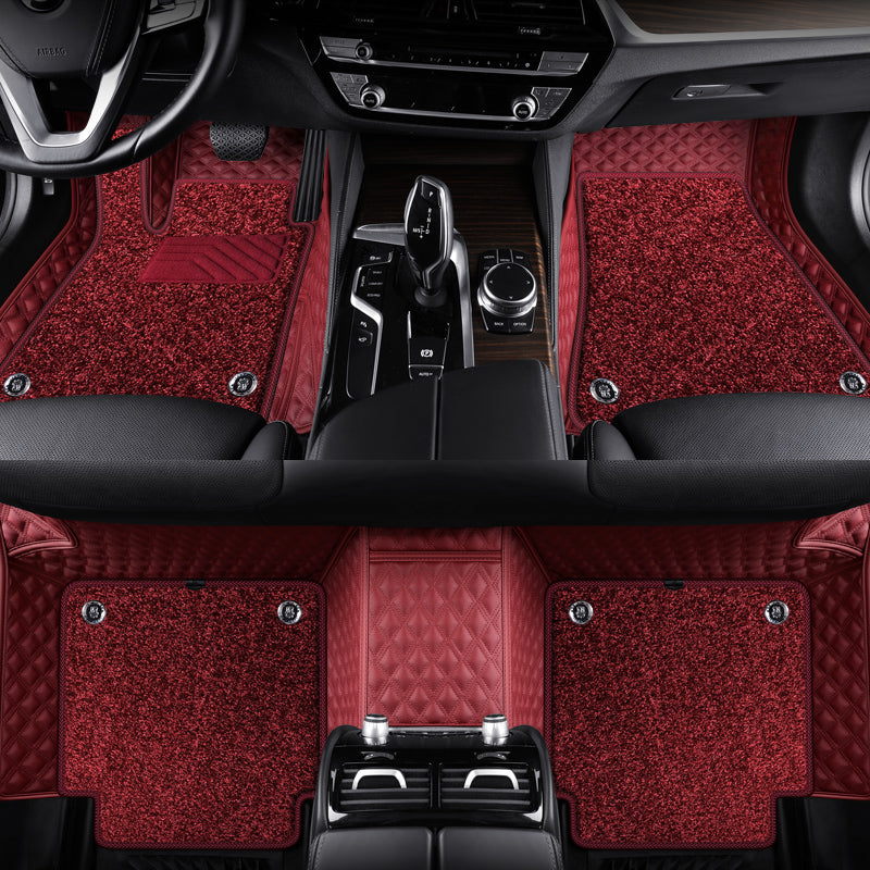 Custom Fit Car Floor Mat Double Layer Premium Synthetic leather