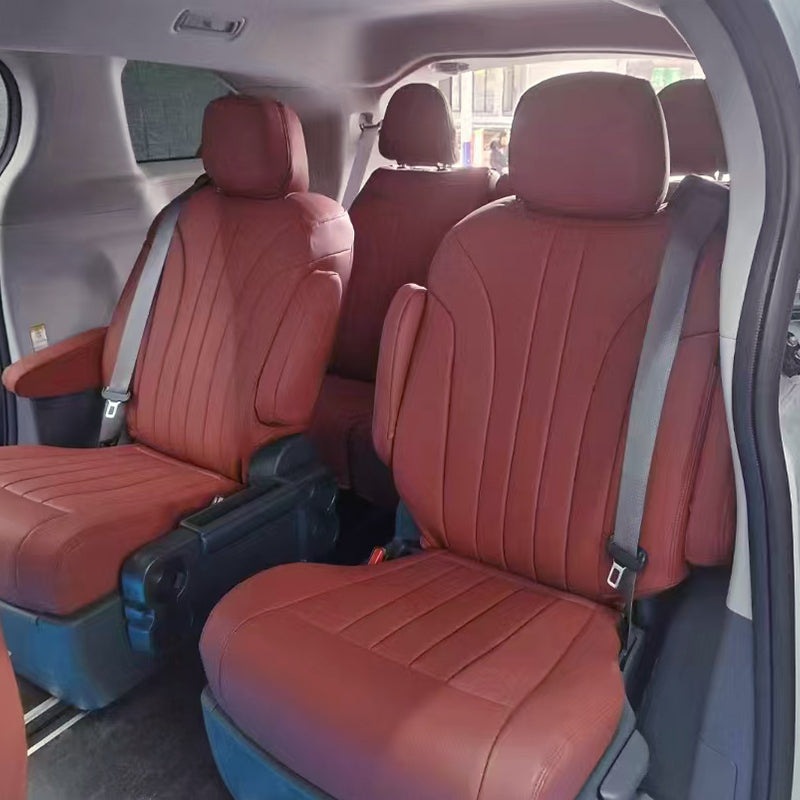 Custom Fit 2011-2026 Toyota Sienna Car Seat Covers Premium Synthetic Leather