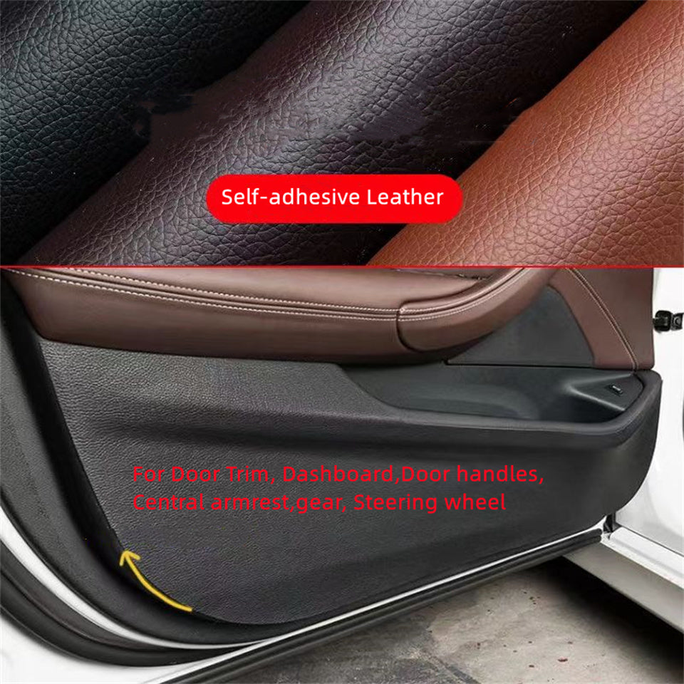 50*149cm Car Interior Upholstery Door Trim Dashboard Celling Central Armrest Repair Self-adhesive Leather Fabric 19.6 * 47.2inch