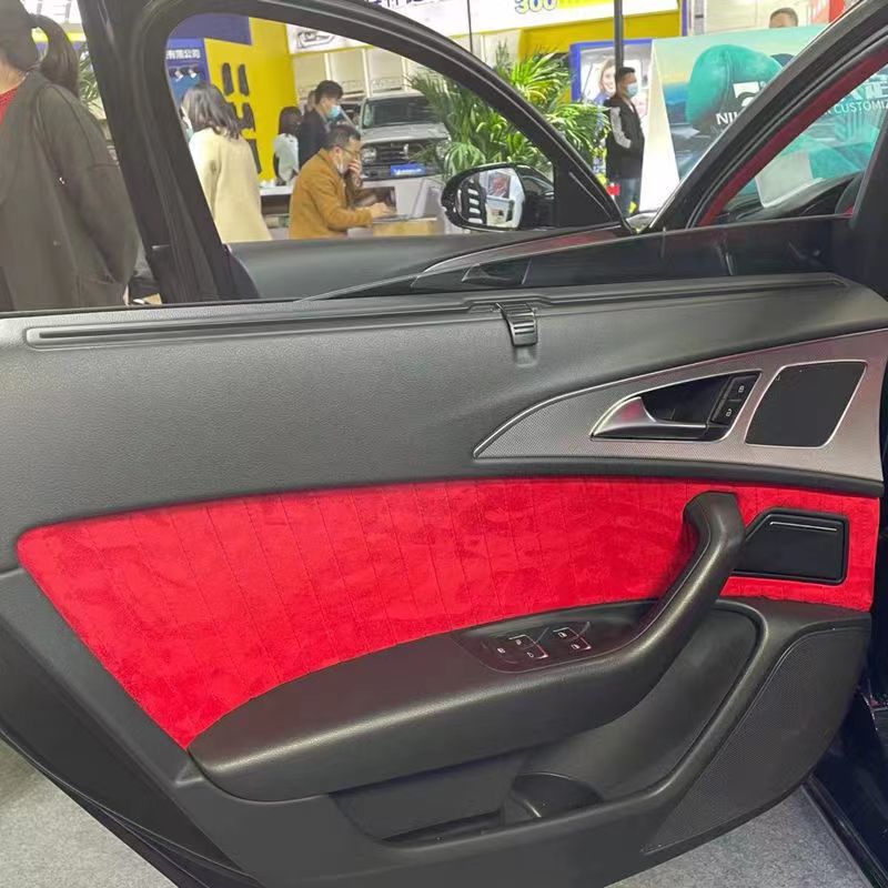 50*149cm Car Interior Upholstery Door Trim Dashboard Celling Central Armrest Repair Self-adhesive Suede Fabric 19.6 * 47.2inch