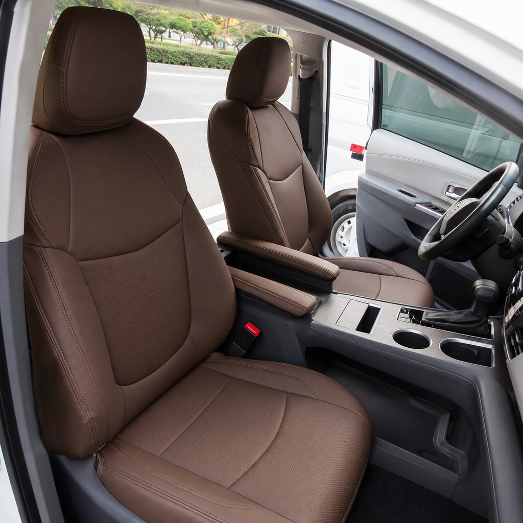 Custom Fit 2011-2026 Toyota Sienna Car Seat Covers Premium Synthetic Leather