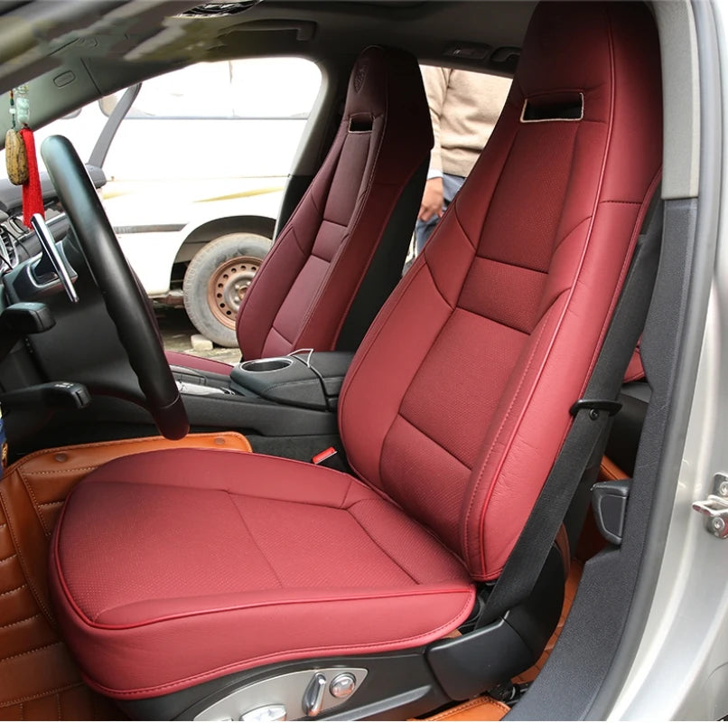 Custom Fit 2 Seats for Porsche 718 Cayman Boxster 911 Car Seat Covers Premium Synthetic leather