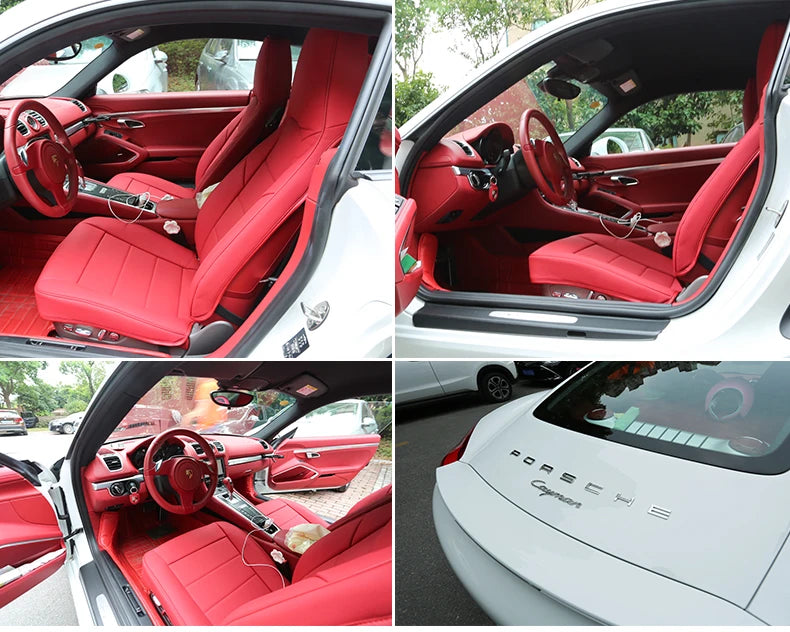 Custom Fit 2 Seats for Porsche 718 Cayman Boxster 911 Car Seat Covers Premium Synthetic leather