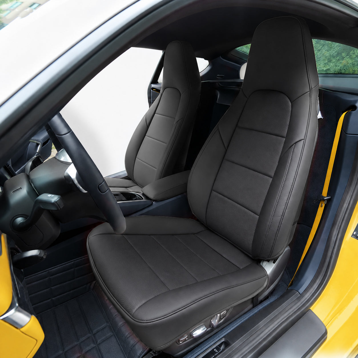 Custom Fit 2 Seats for Porsche 718 Cayman Boxster 911 Car Seat Covers Premium Synthetic leather