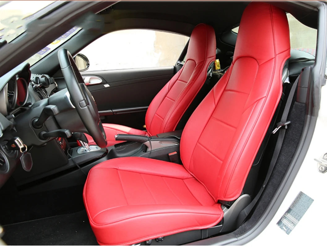 Custom Fit 2 Seats for Porsche 718 Cayman Boxster 911 Car Seat Covers Premium Synthetic leather