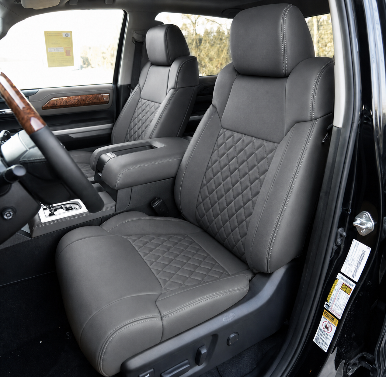 For 2007-2021 Toyota Tundra Custom Seat Covers Premium Synthetic Leather