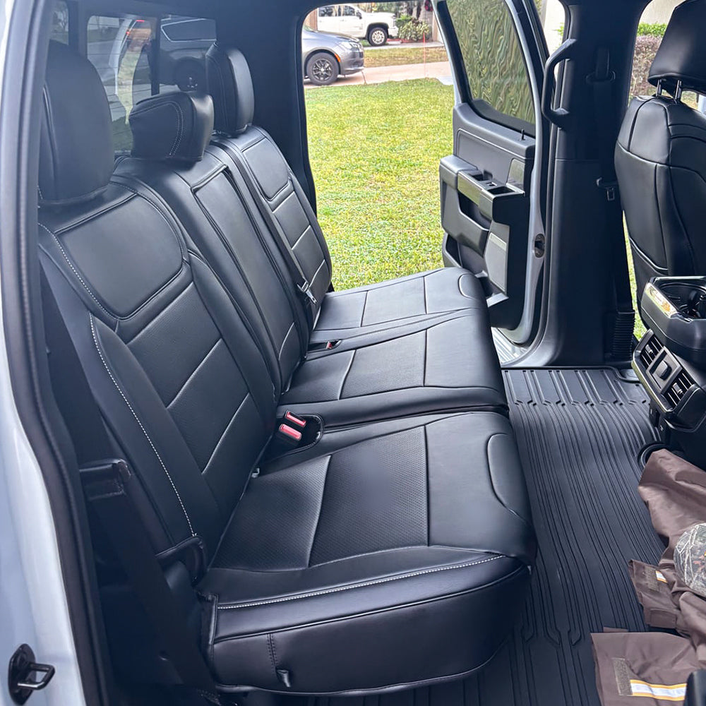 For 2021+ Ford F150 and 2023+ F-250 F-350 Custom Seat Covers Premium Synthetic Leather