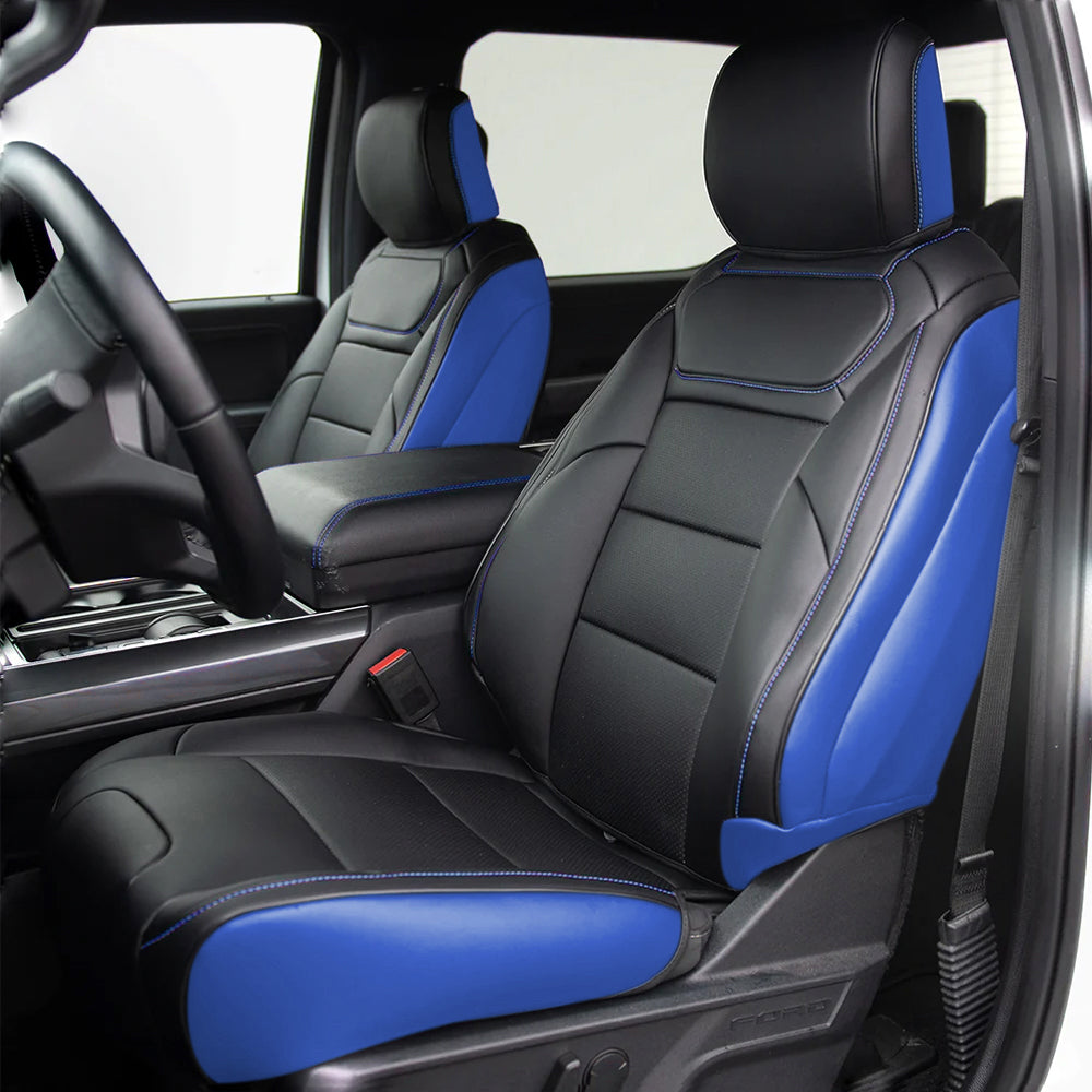 For 2021+ Ford F150 and 2023+ F-250 F-350 Custom Seat Covers Premium Synthetic Leather