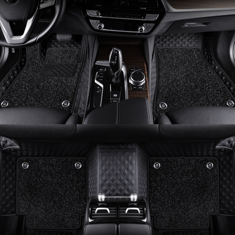 Custom Fit Car Floor Mat Double Layer Premium Synthetic leather
