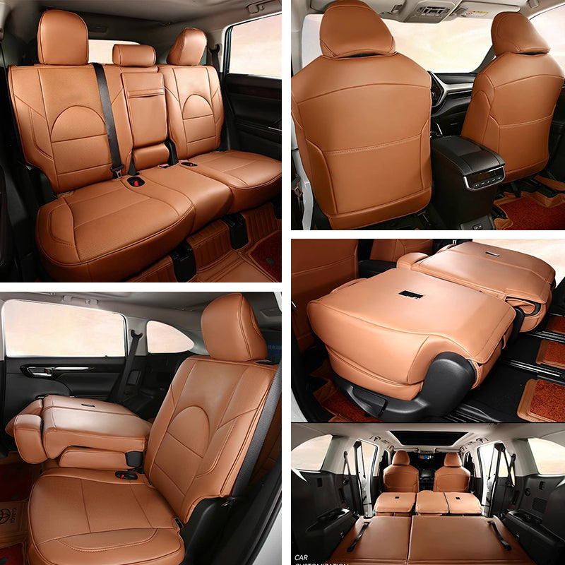Custom Fit 2009-2026 Toyota Highlander Car Seat Covers Premium Synthetic Leather