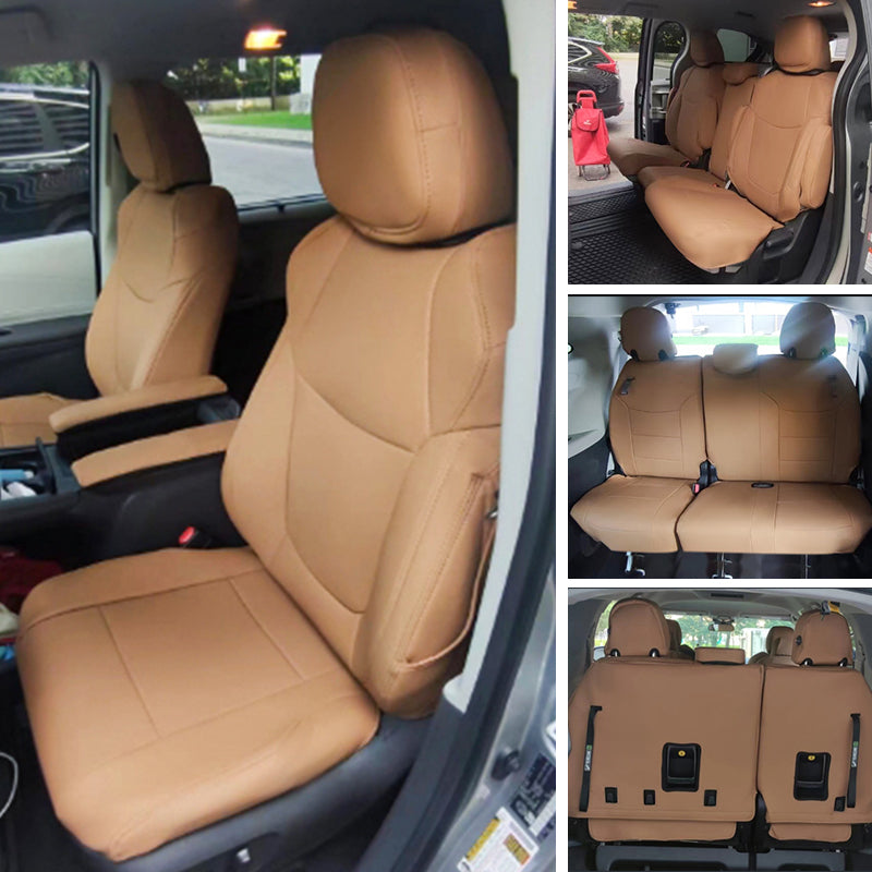 Custom Fit 2011-2026 Toyota Sienna Car Seat Covers Premium Synthetic Leather