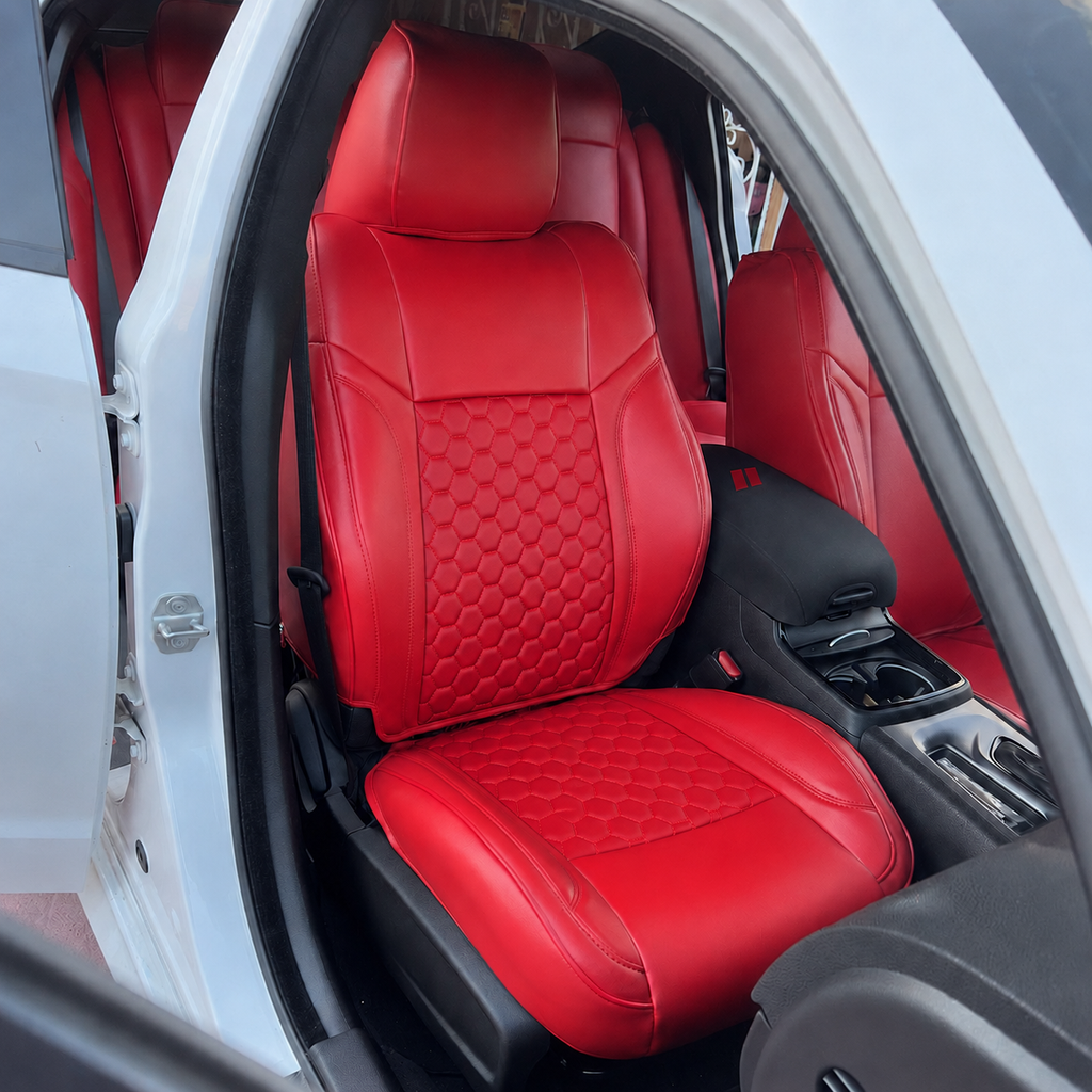 Custom Fit Dodge Charger Hexagonal Honeycomb Car Seat Covers Premium Synthetic Leather