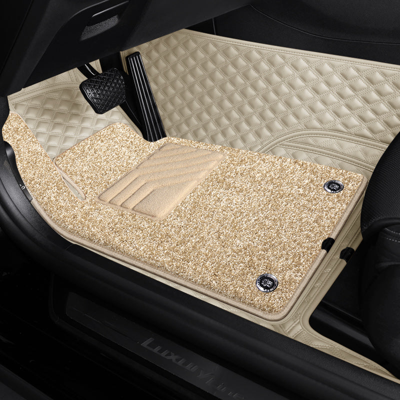 Custom Fit Car Floor Mat Double Layer Premium Synthetic leather