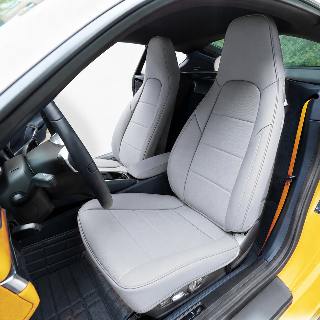 Top-Grain Cowhide Leather Custom Fit 2 Seats for Porsche 718 Cayman Boxster 911 Car Seat Covers