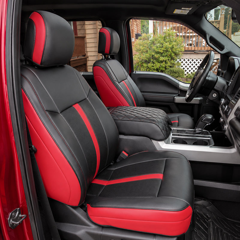 2015-2020 Ford F150 2016-2022 F-250 F-350 Custom Seat Covers Premium Synthetic Leather