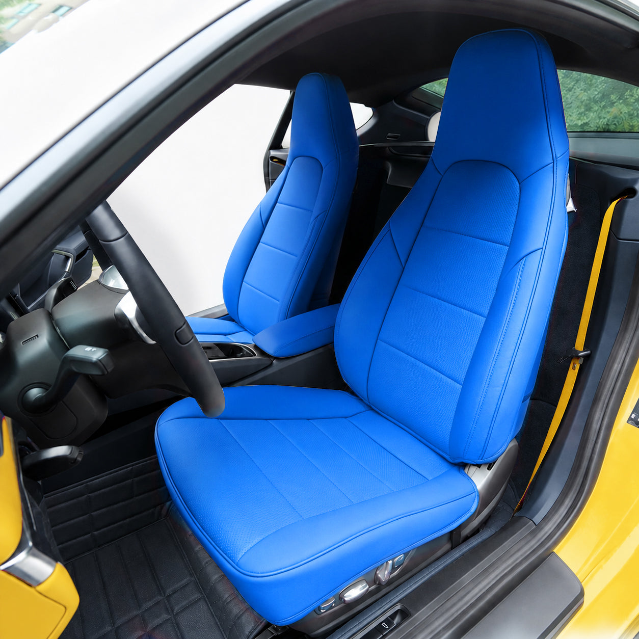 Custom Fit 2 Seats for Porsche 718 Cayman Boxster 911 Car Seat Covers Premium Synthetic leather