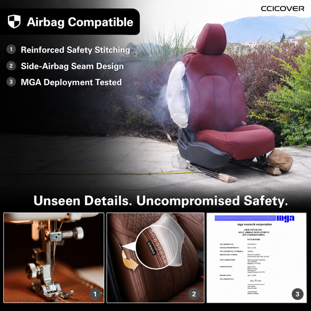 CCICOVER airbag compatible seat cover safety features