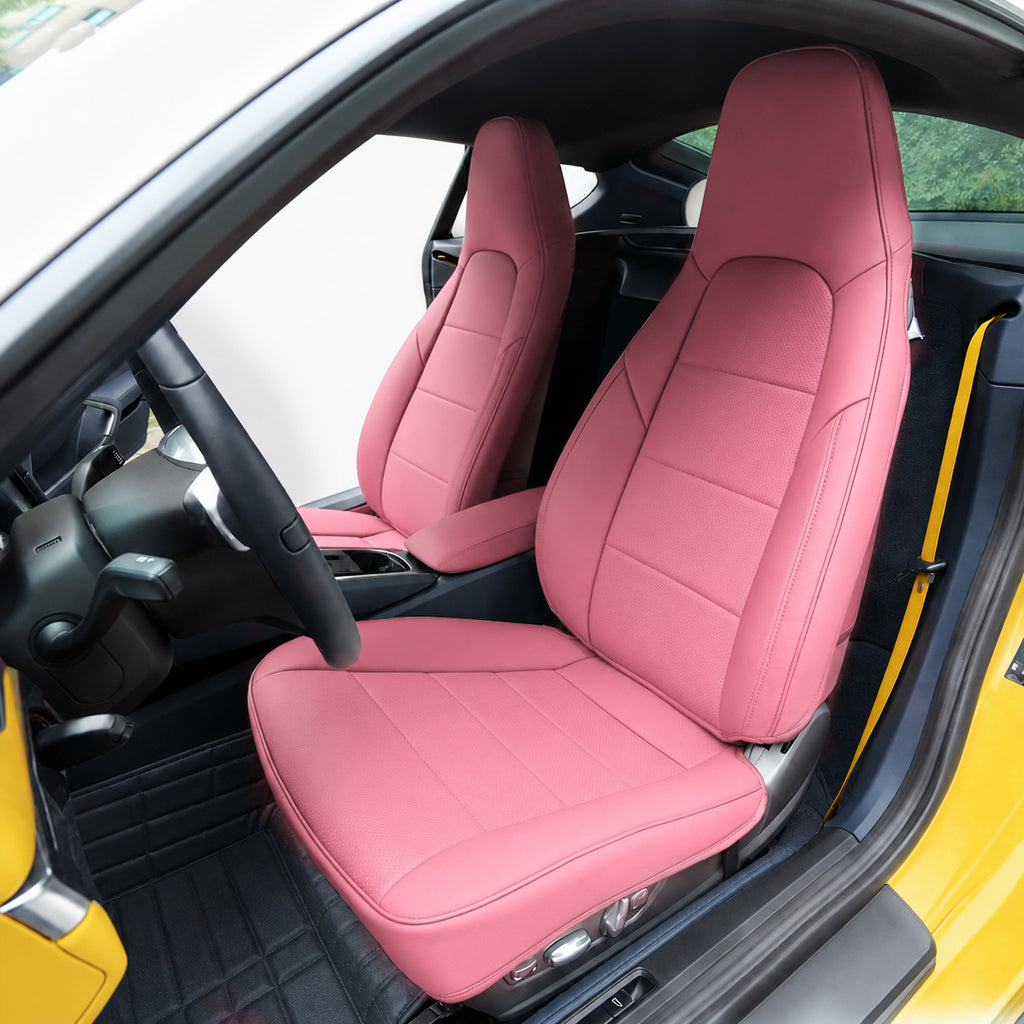 Custom Fit 2 Seats for Porsche 718 Cayman Boxster 911 Car Seat Covers Premium Synthetic leather